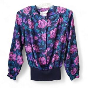 Vintage Casteberry Floral Print Blouse